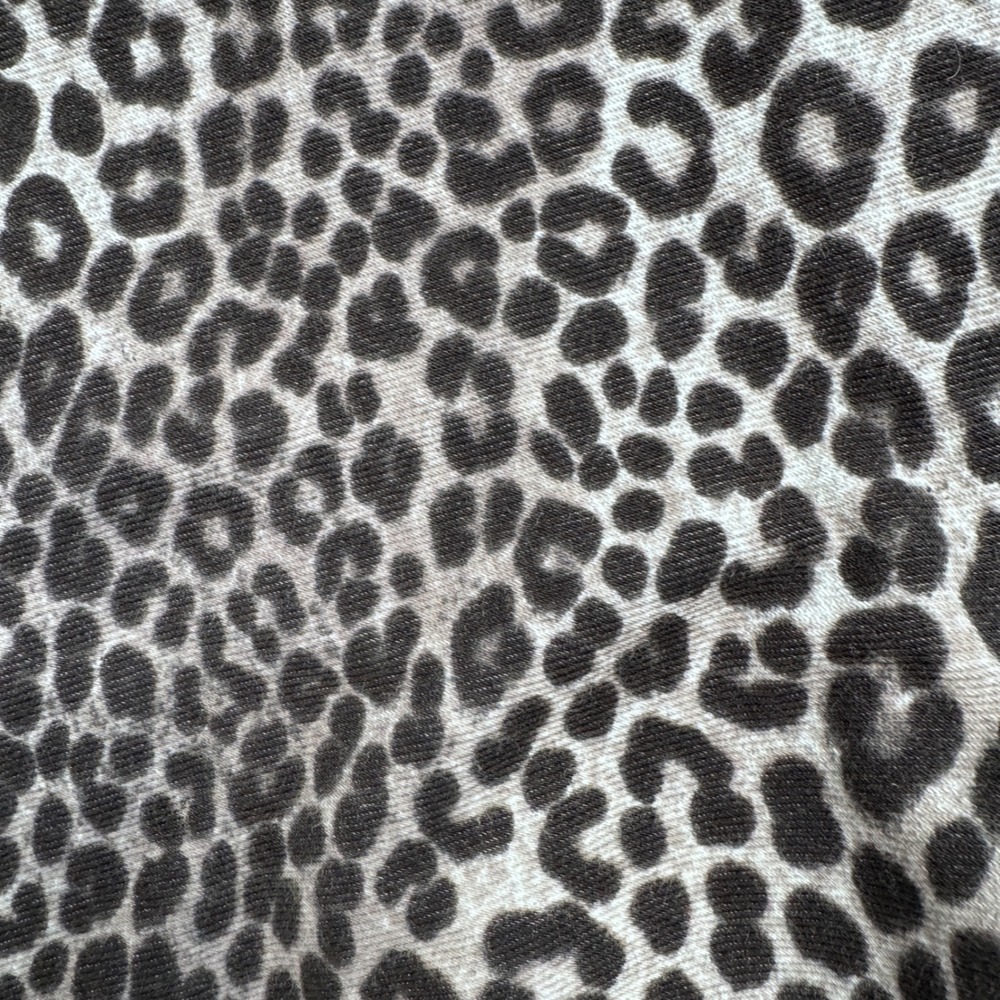 Michael Kors Womens Gray Black Leopard Print Skinny Pants Size M Gold Hardware - Picture 3 of 10